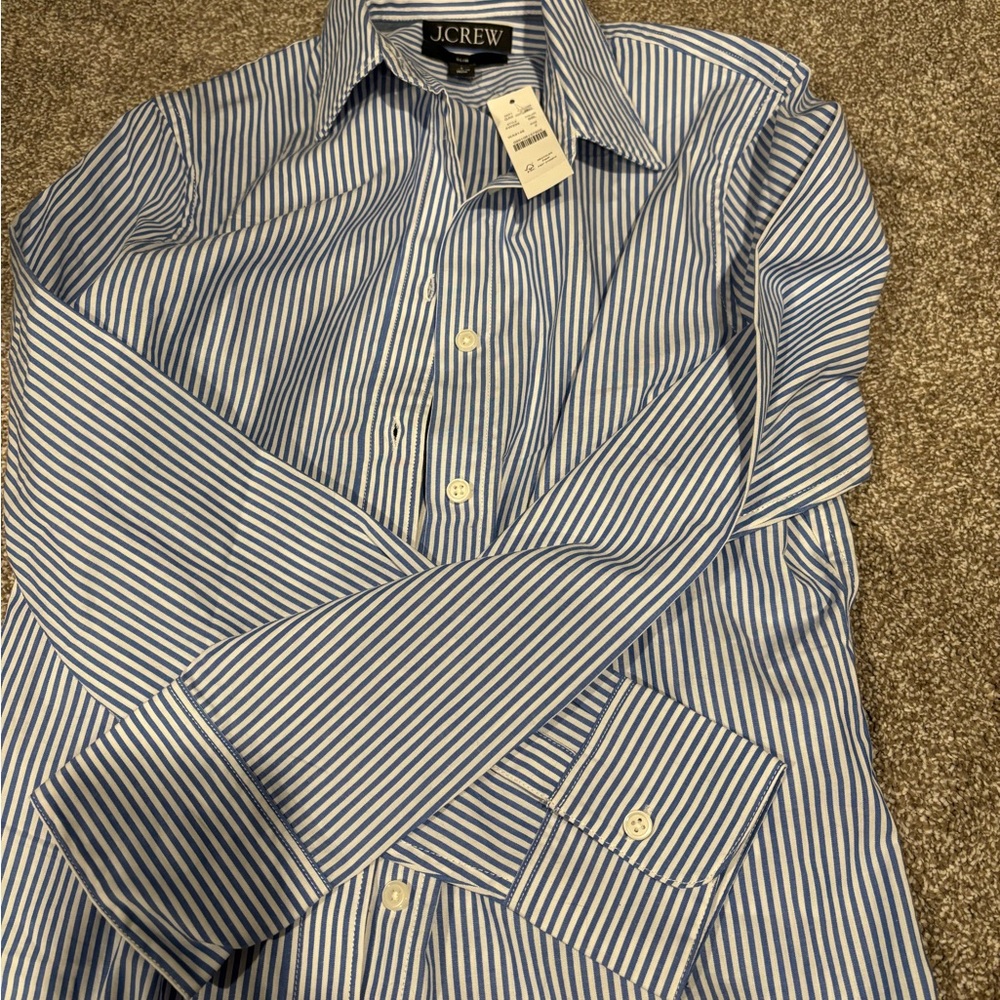 J. Crew Blue Striped Shirt Sz 2